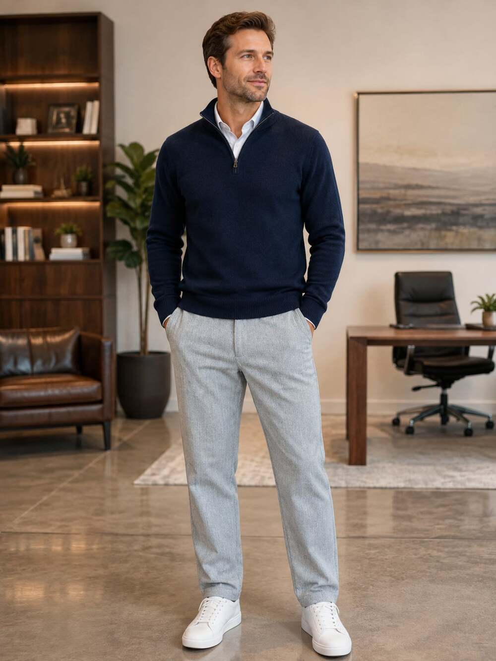 Peter Millar Crown Crafted Wool Pinstripe Jogger Pants Gray Men’s M